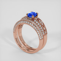 1.07 Ct. Blue Sapphire Ring, 14K Rose Gold 2
