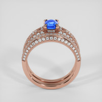 1.07 Ct. Blue Sapphire Ring, 14K Rose Gold 3