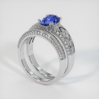 2.20 Ct. Blue Sapphire Ring, 14K White Gold 2