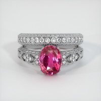 2.06 Ct. Purplish Pink Sapphire Ring, 14K White Gold 1