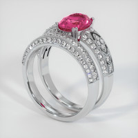 2.06 Ct. Purplish Pink Sapphire Ring, 14K White Gold 2