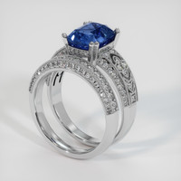 3.73 Ct. Sapphire Ring, 14K White Gold 2