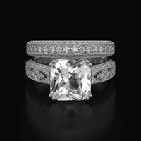 4.55 Ct. White Sapphire Ring, 14K White Gold 1