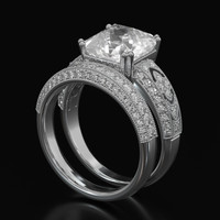 4.55 Ct. White Sapphire Ring, 14K White Gold 2