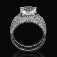 4.55 Ct. White Sapphire Ring, 14K White Gold 3