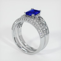 1.11 Ct. Blue Sapphire Ring, 18K White Gold 2