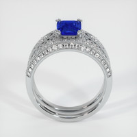 1.11 Ct. Blue Sapphire Ring, 18K White Gold 3