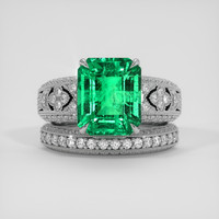 3.23 Ct. Emerald Ring, 18K White Gold 1