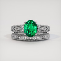 1.56 Ct. Emerald Ring, 18K White Gold 1