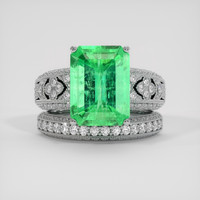 4.38 Ct. Emerald Ring, 18K White Gold 1