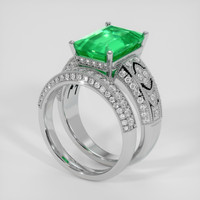 4.38 Ct. Emerald Ring, 18K White Gold 2