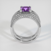 2.09 Ct. Purple Sapphire Ring, 18K White Gold 3