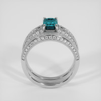 1.60 Ct. Greenish Blue Sapphire Ring, 18K White Gold 3