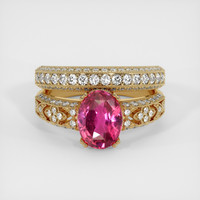2.06 Ct. Purplish Pink Sapphire Ring, 14K Yellow Gold 1