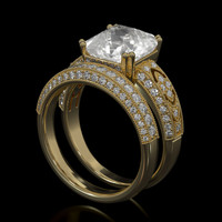 4.55 Ct. White Sapphire Ring, 14K Yellow Gold 2