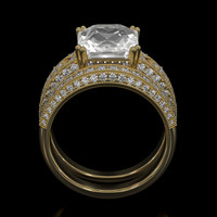 4.55 Ct. White Sapphire Ring, 14K Yellow Gold 3