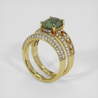 2.93 Ct. Green Sapphire Ring, 14K Yellow Gold 2