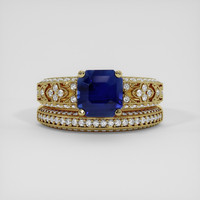 3.22 Ct. Blue Sapphire Ring, 18K Yellow Gold 1