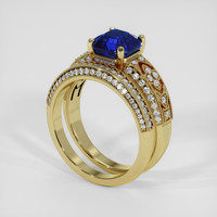 3.22 Ct. Blue Sapphire Ring, 18K Yellow Gold 2