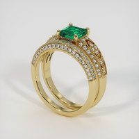 0.92 Ct. Emerald Ring, 18K Yellow Gold 2