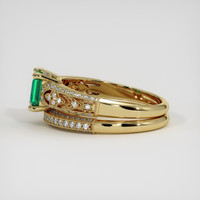 0.92 Ct. Emerald Ring, 18K Yellow Gold 4