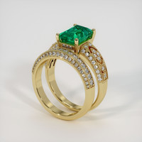 2.30 Ct. Emerald Ring, 18K Yellow Gold 2