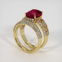 4.11 Ct. Ruby Ring, 18K Yellow Gold 2