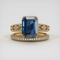 4.27 Ct. Blue Sapphire Ring, 18K Yellow Gold 1