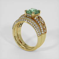 2.18 Ct. Green Sapphire Ring, 18K Yellow Gold 2