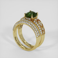 2.26 Ct. Yellowish Green Sapphire Ring, 18K Yellow Gold 2