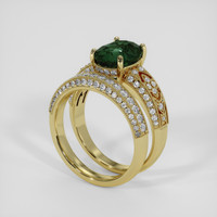 2.97 Ct. Green Sapphire Ring, 18K Yellow Gold 2