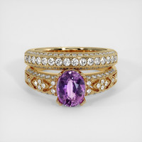 1.46 Ct. Purple Sapphire Ring, 18K Yellow Gold 1