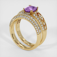 1.46 Ct. Purple Sapphire Ring, 18K Yellow Gold 2