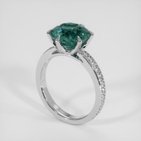 4.15 Ct. Bluish Green Sapphire Ring, 14K White Gold 2