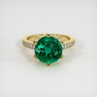 3.85 Ct. Emerald Ring, 18K Yellow Gold 1