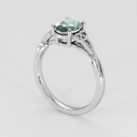 1.40 Ct. Bluish Green Sapphire Ring, Platinum 950 2
