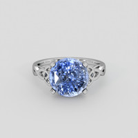 7.20 Ct. Blue Sapphire Ring, Platinum 950 1