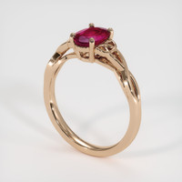 0.88 Ct. Ruby Ring, 14K Rose Gold 2