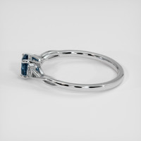 0.84 Ct. Greenish Blue Sapphire Ring, Silver 4