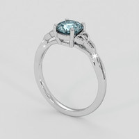 1.18 Ct. Greyish Blue Sapphire Ring, 10K White Gold 2