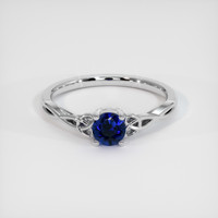 0.57 Ct. Blue Sapphire Ring, 14K White Gold 1