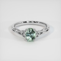 1.21 Ct. Bluish Green Sapphire Ring, 14K White Gold 1