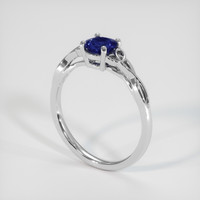 0.73 Ct. Blue Sapphire Ring, 14K White Gold 2