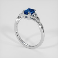 1.28 Ct. Blue Sapphire Ring, 14K White Gold 2