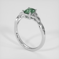 0.81 Ct. Green Sapphire Ring, 14K White Gold 2