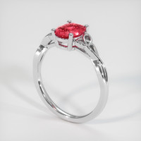 1.09 Ct. Reddish Pink Sapphire Ring, 14K White Gold 2
