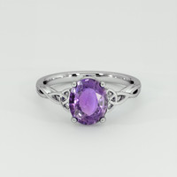 1.67 Ct. Purple Sapphire Ring, 14K White Gold 1
