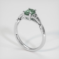 1.21 Ct. Bluish Green Sapphire Ring, 18K White Gold 2
