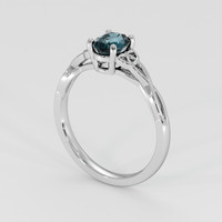 1.80 Ct. Greenish Blue Sapphire Ring, 18K White Gold 2