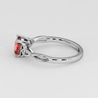 1.02 Ct. Padparadscha Sapphire Ring, 18K White Gold 4